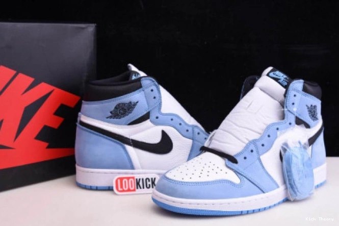 Kick Theory BLUE RETRO HIGH 1 555088-134 JORDAN AIR BLACK UNIVERSITY WHITE 0712
